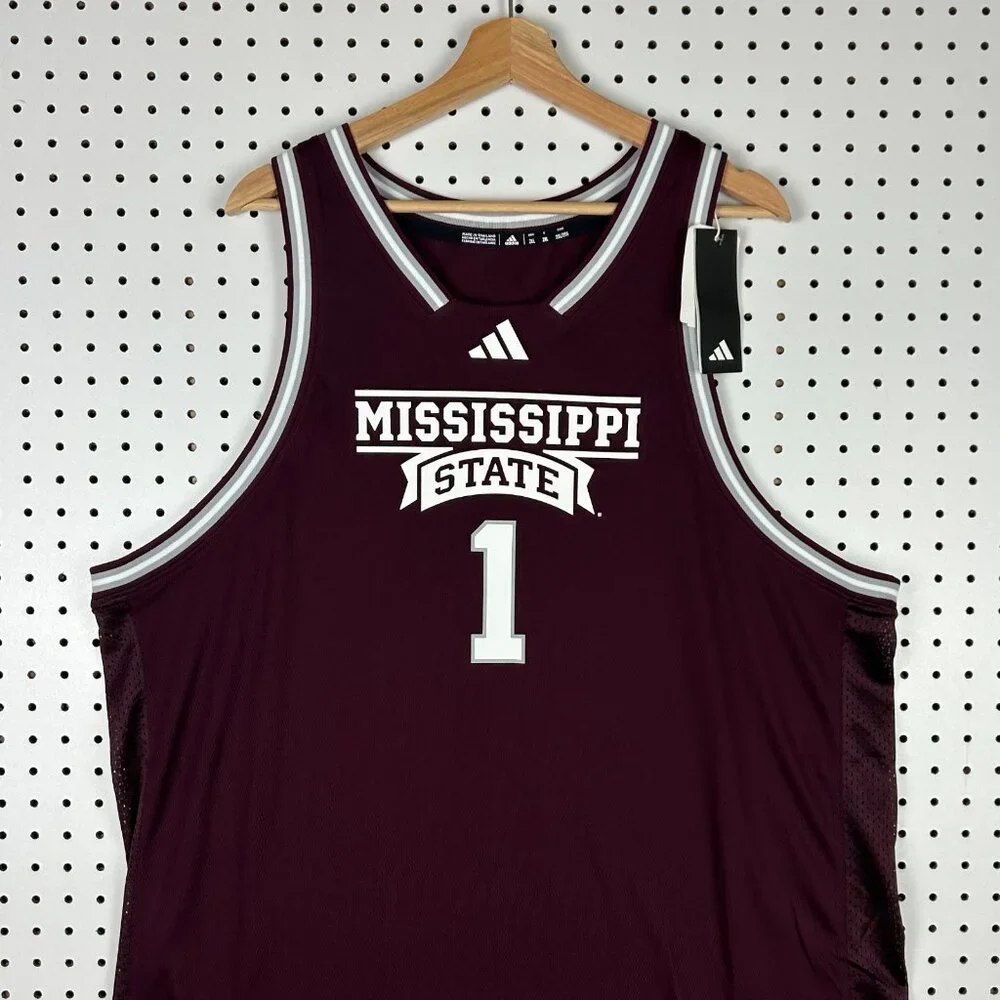 Mississippi State Bulldogs Basketball Jersey Sz XXL NWT $90 RETAIL Maroon White‎